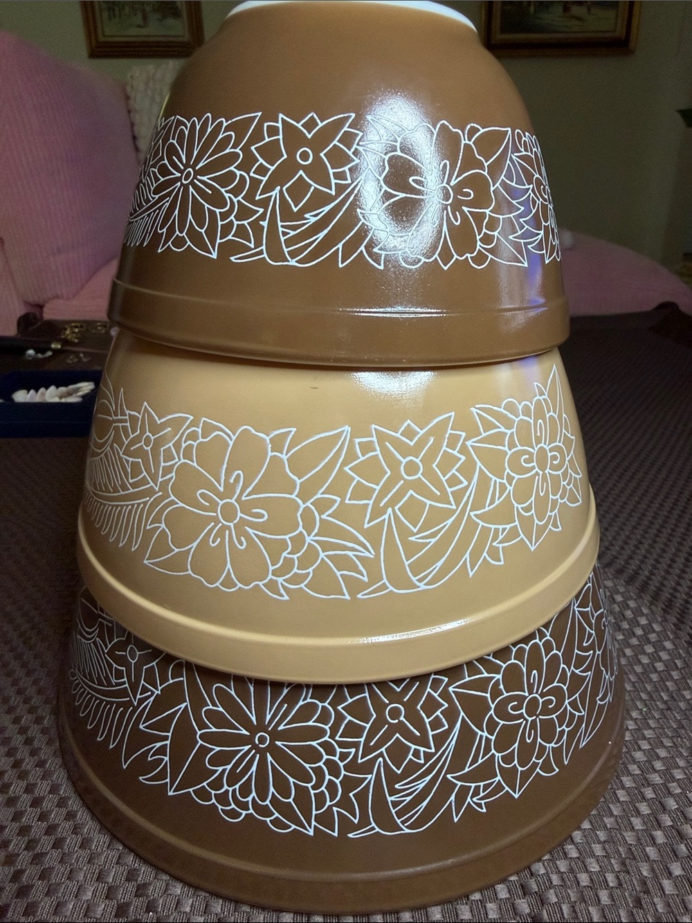 Vintage PYREX Woodland Mixing Bowl Nesting Set of 3